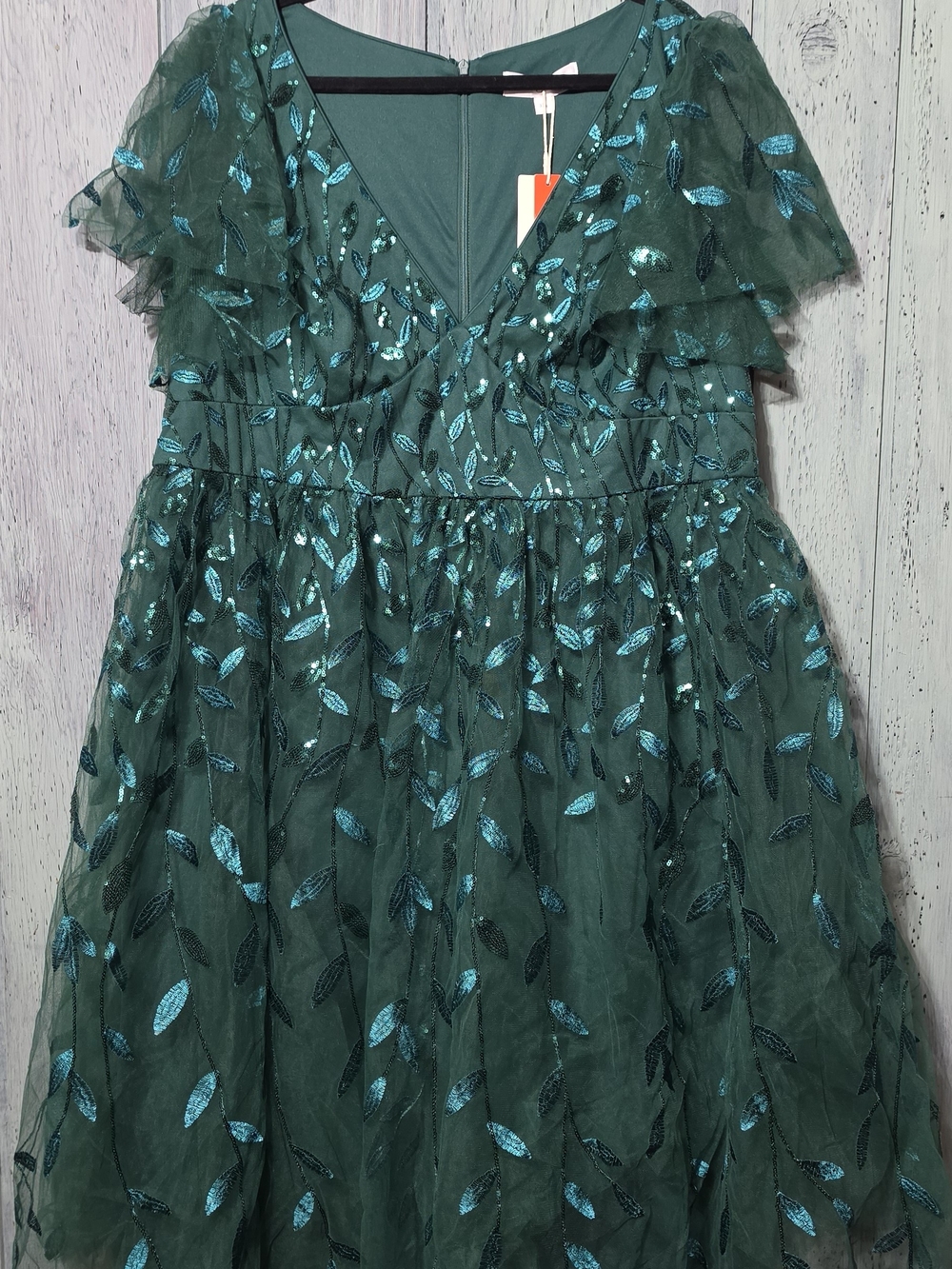 Plus Size Sparkly A-line Midi Tulle Dress - Picture 2 of 6
